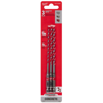 Shockwave Masonry Single Ended Drill Bit Set - 3 Pieces