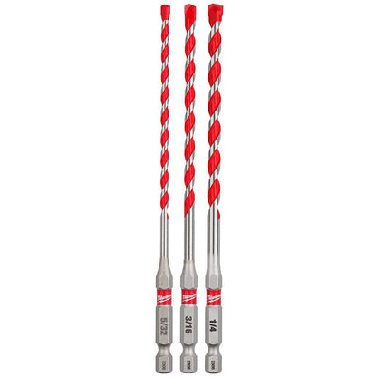 Shockwave Masonry Single Ended Drill Bit Set - 3 Pieces