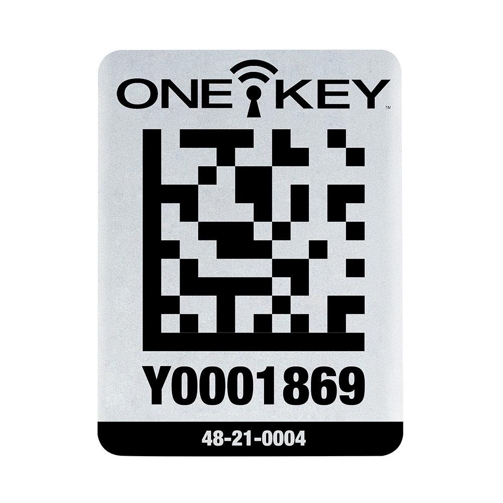Milwaukee® 48-21-0004 ONE-KEY™ Self-Adhesive Large Asset ID Tag, 2 in H x 1-1/2 in W, Black/White, Metal