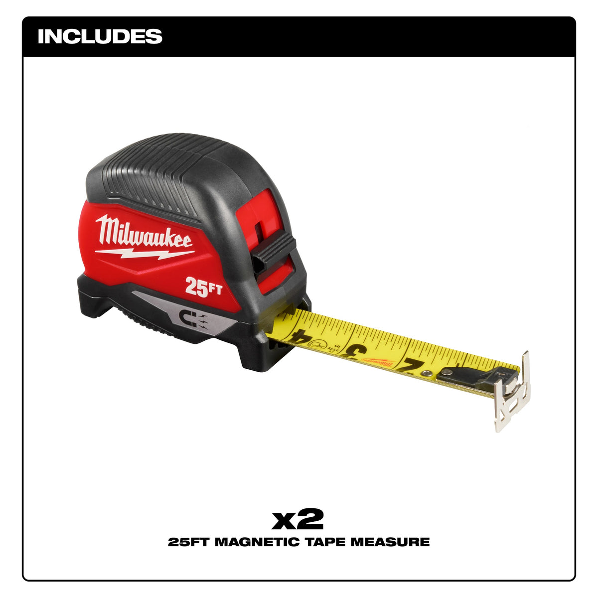 Magnetic Measuring Tape - 25 ft L 1" W Blade