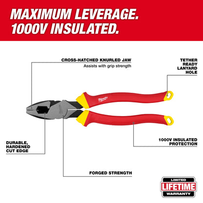Insulated Lineman's Plier - Steel Jaw