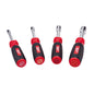 Milwaukee® 48-22-2404 Nut Driver Set, 1/4 to 9/16 in, 4 Pieces, 6 in OAL, Cushion Grip Handle, Steel, Polished Chrome