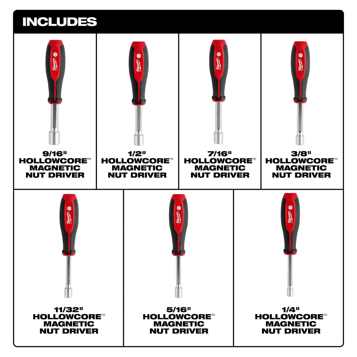 Hollowcore - Magnetic Nut Driver Set - 9/16" - 7 Pieces