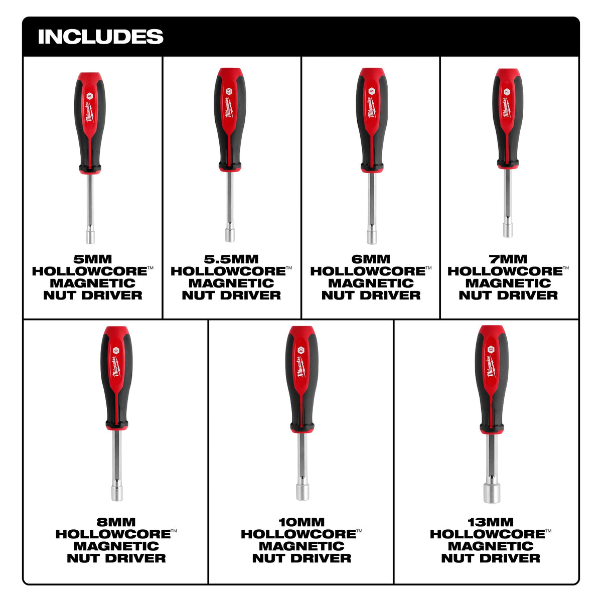 Hollowcore Magnetic Nut Driver Set - 48-22-2548