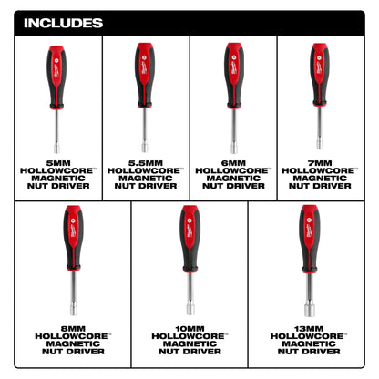 Hollowcore Magnetic Nut Driver Set - 48-22-2548