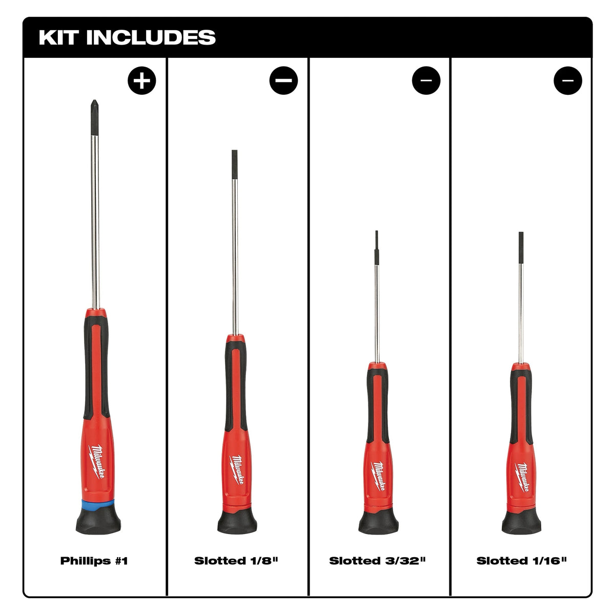Screwdriver Set - Polished Chrome - 4 Pieces