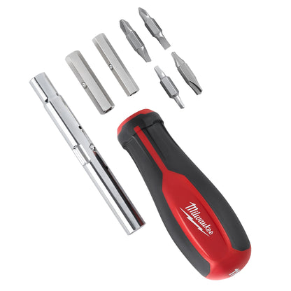 Round Shank Multi-Bit Screwdriver - Forged Steel - 11 Pieces