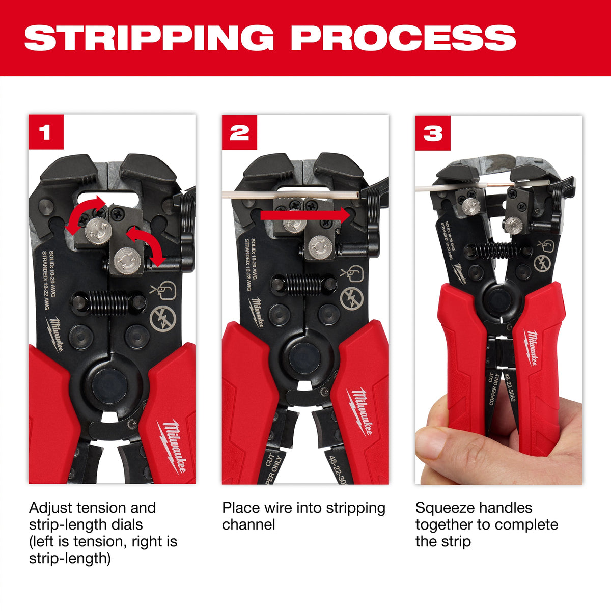 Self-Adjusting Wire Stripper and Cutter - 48-22-3082