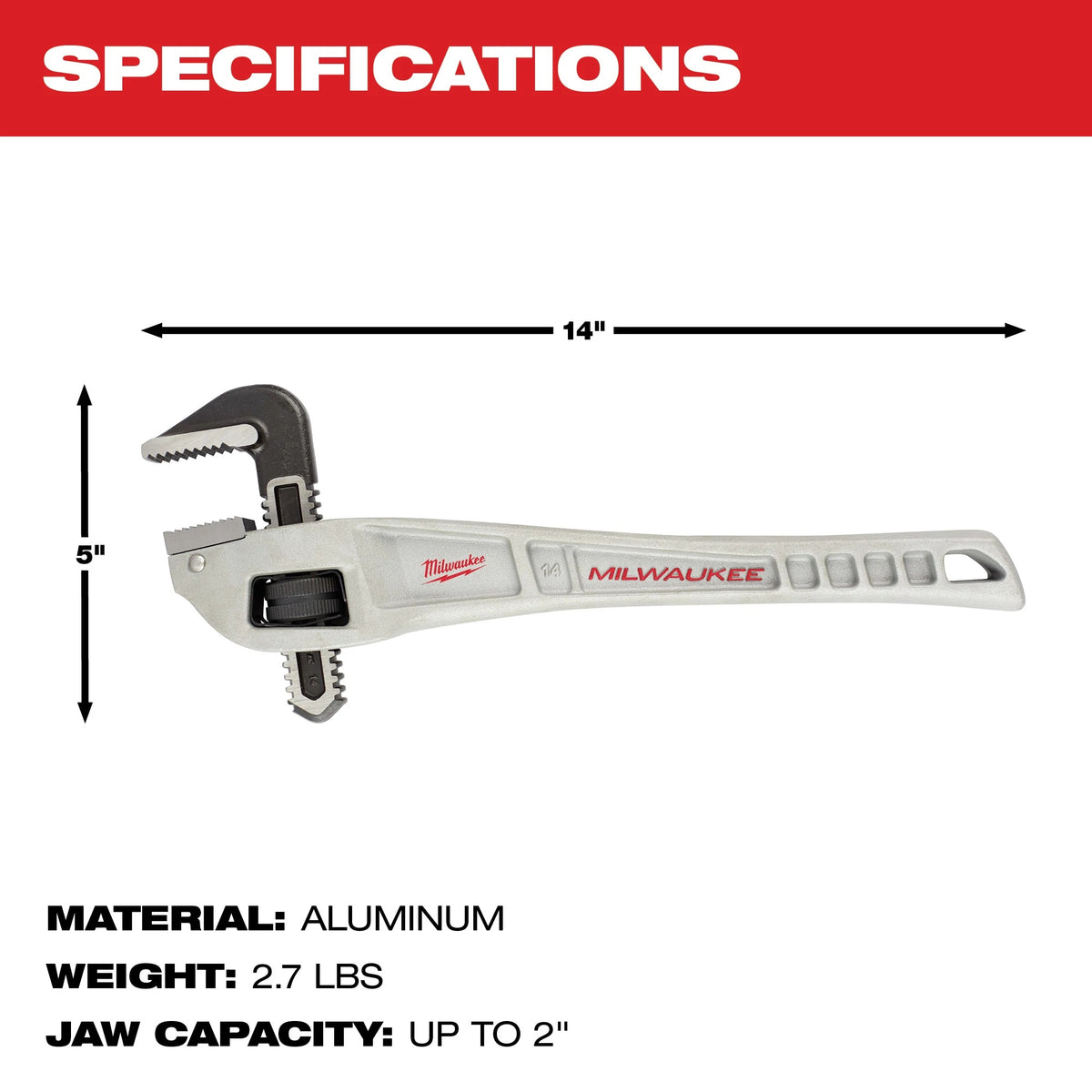 Straight Offset Pipe Wrench - 2" Pipe