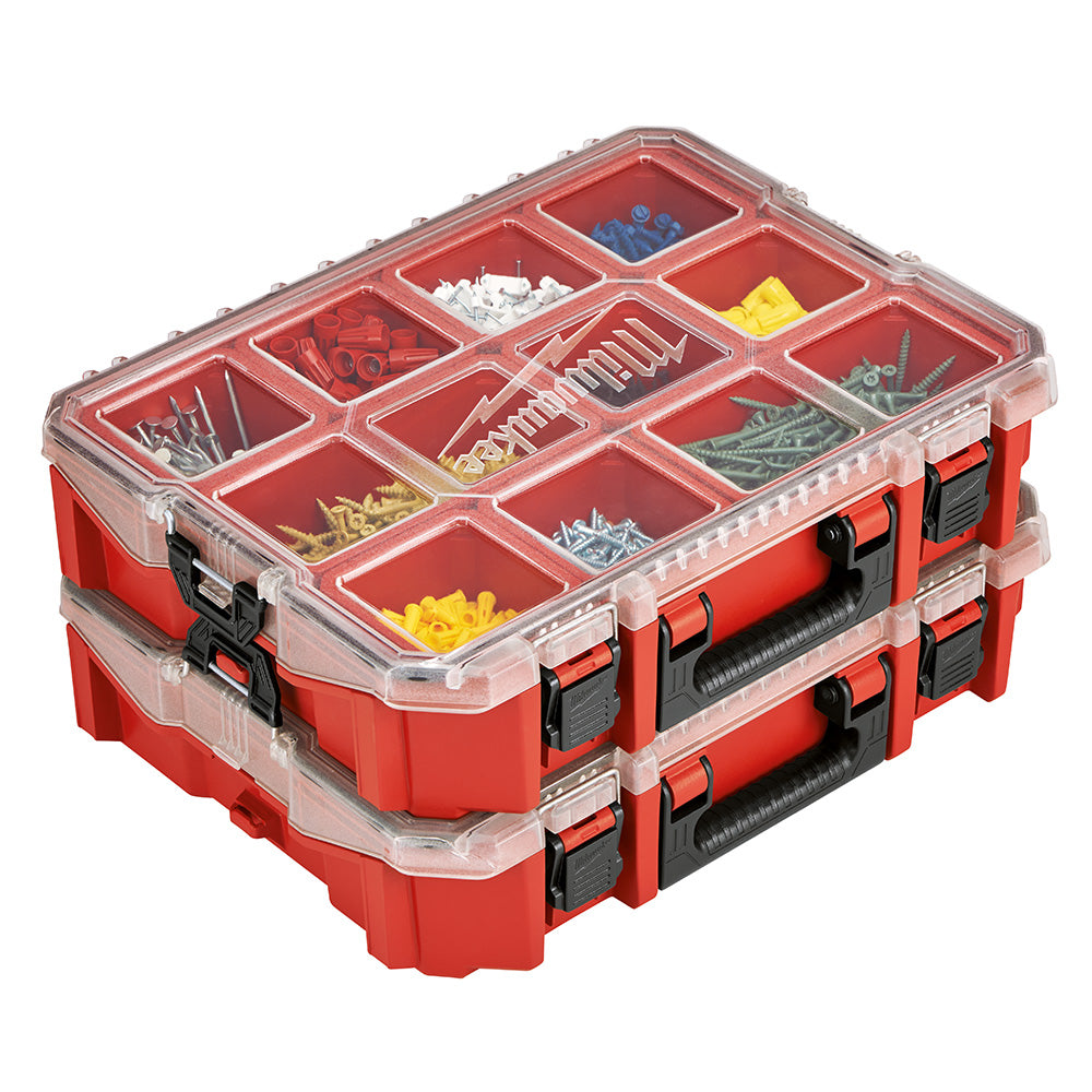 Milwaukee® 48-22-8030 Stackable Jobsite Organizer, 35 Pockets, Black/Red