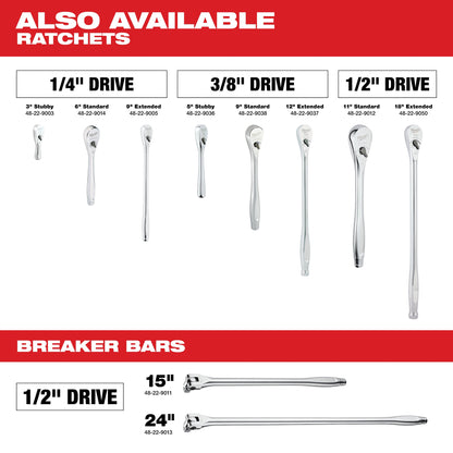 Ratchet and Socket Set - 3/8" Drive - Case Tool Storage