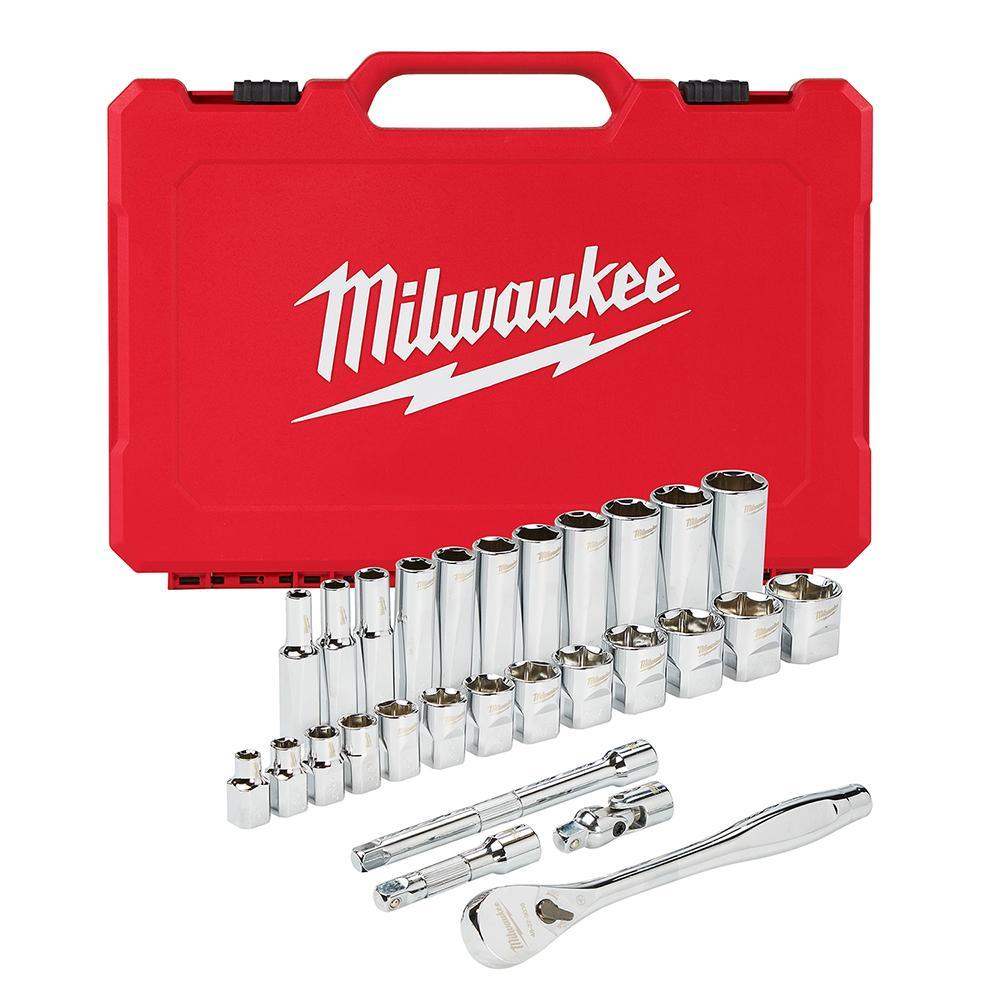 Ratchet and Socket Set - 3/8" Drive - Case Tool Storage