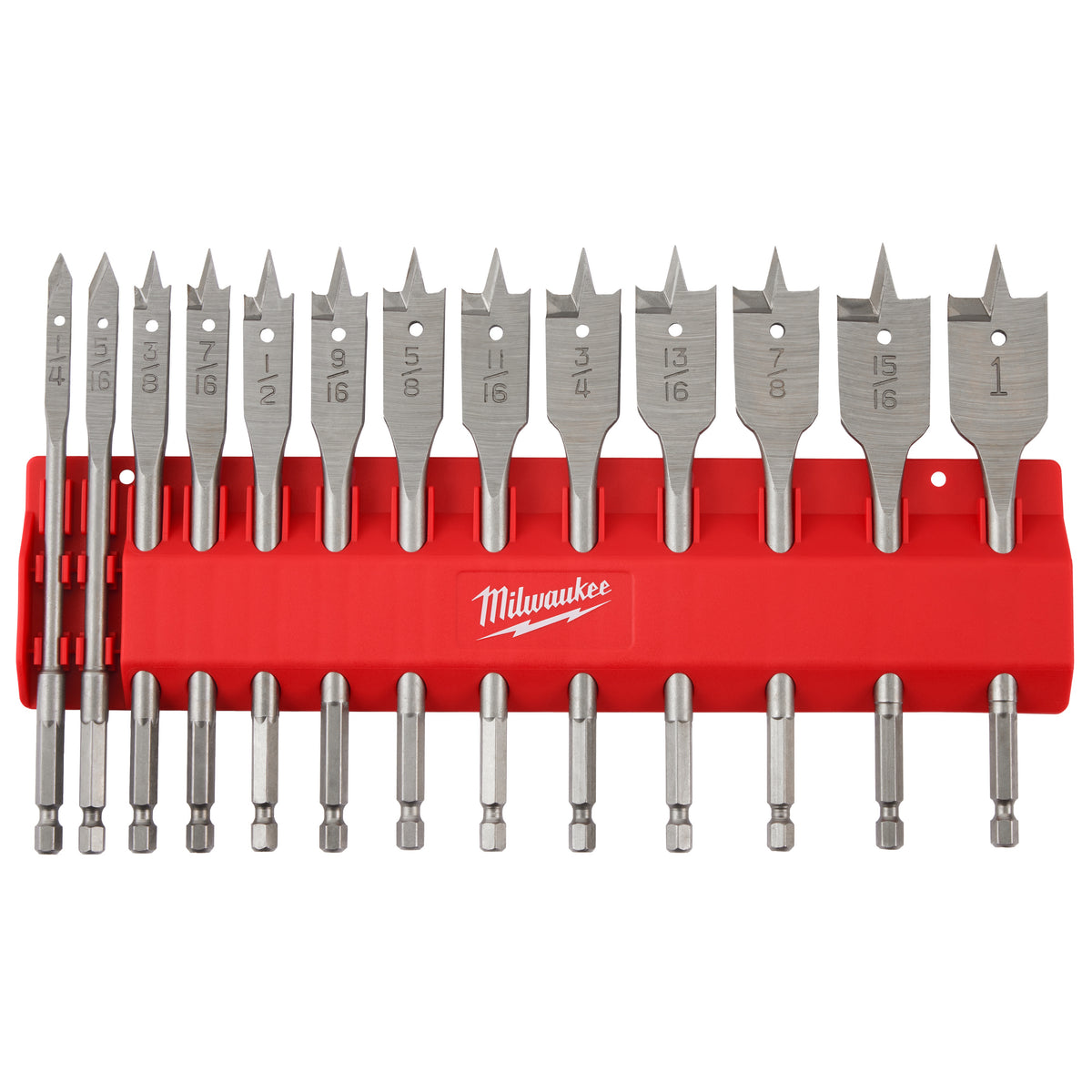 Spade Flat Boring Bit Set - 9/16" Min Drill Bit - 13 Pieces