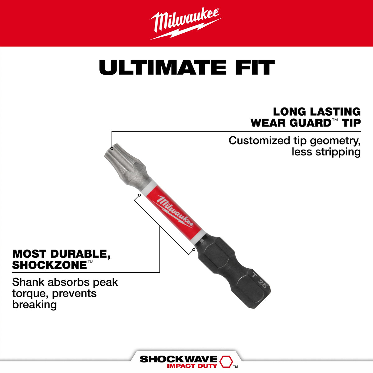 Impact Power Bit - Custom ALLOY76 Steel - T20 Torx Point