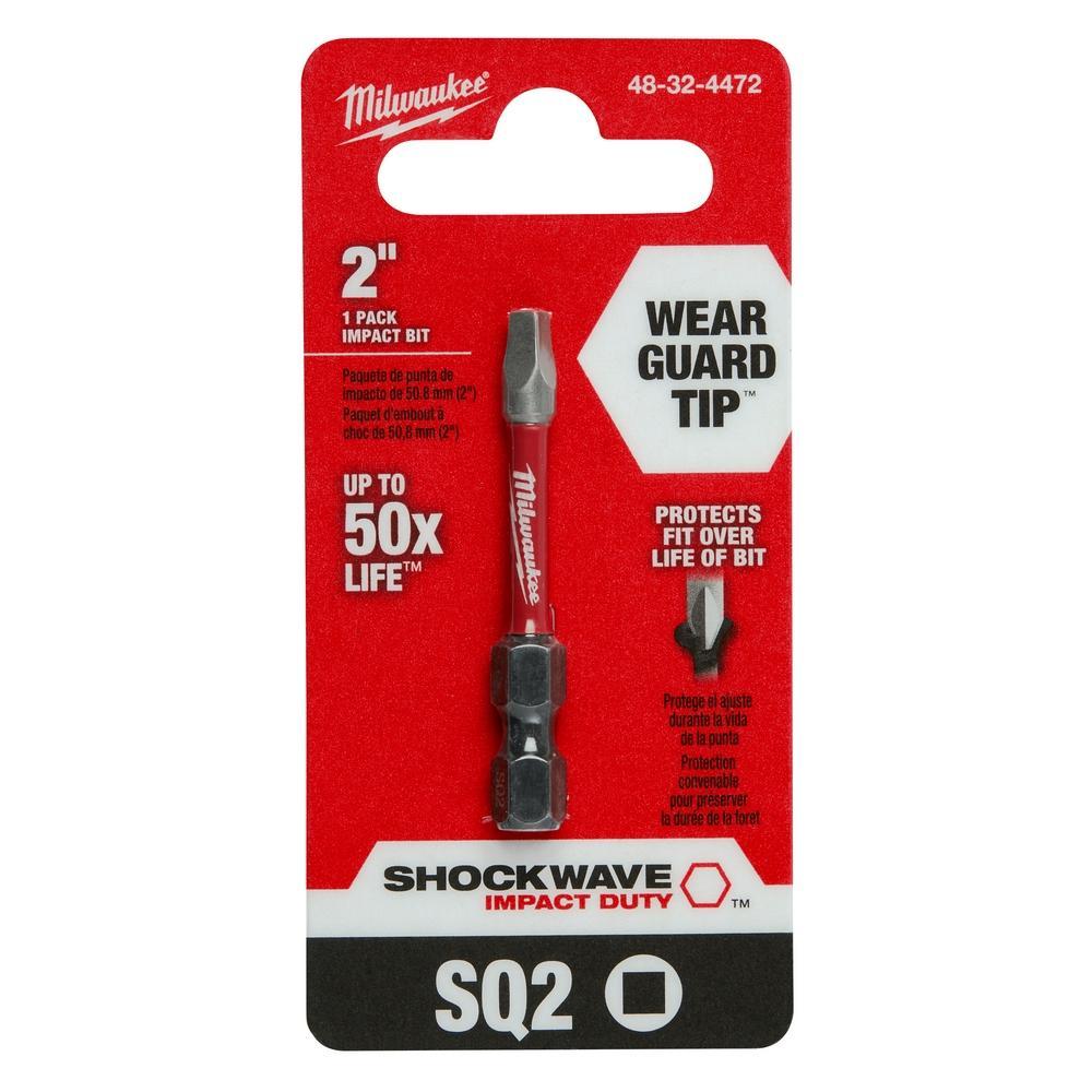 Impact Power Bit - #2 Square Point - Black Phosphate