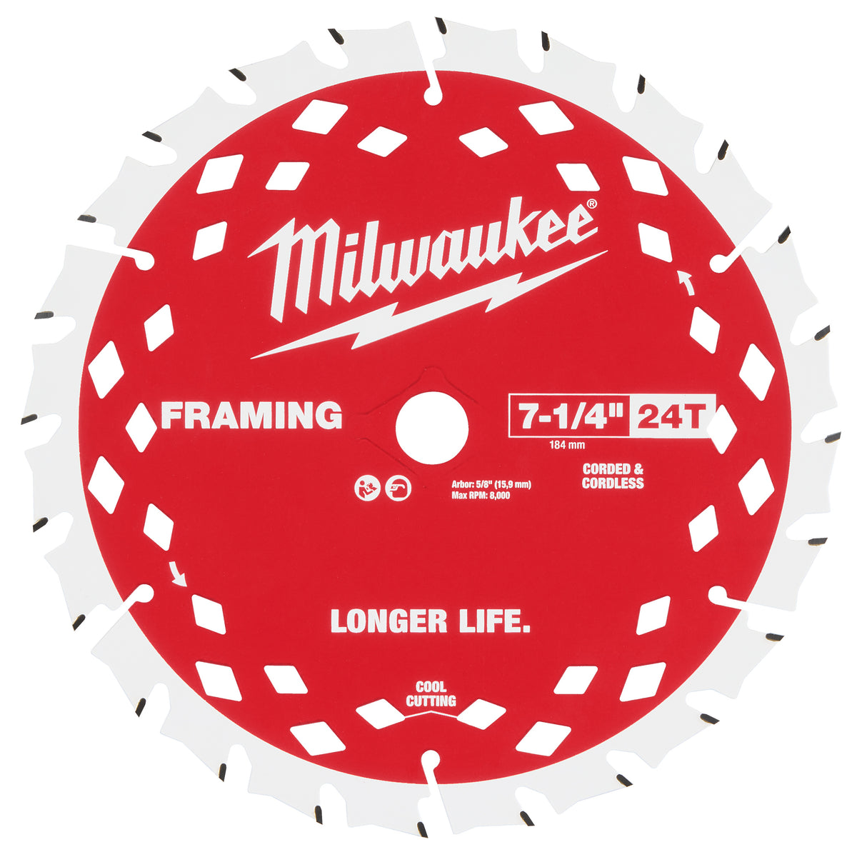 Framing Thin Kerf Circular Saw Blade - 7-1/4" Dia - 24 Teeth