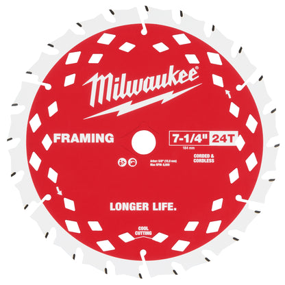 Framing Thin Kerf Circular Saw Blade - 7-1/4" Dia - 24 Teeth