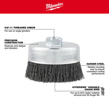 Cup Brush - 3" Dia Brush - 0.012" Dia Filament/Wire