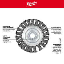 Wheel Brush - 4" Dia Brush - 3/8" W Face