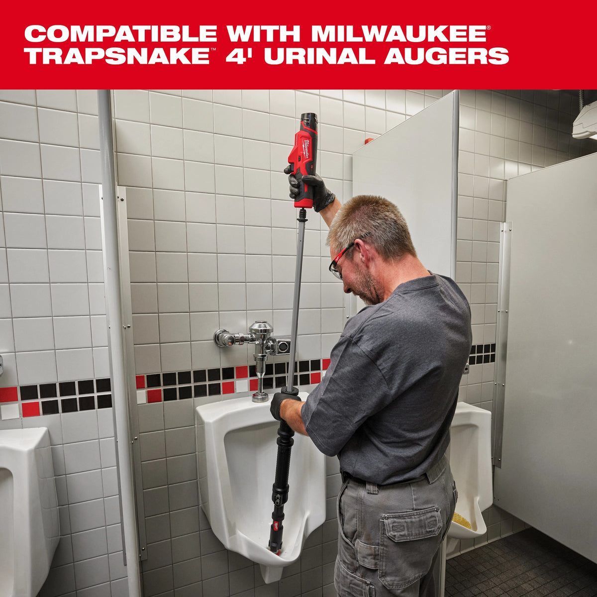 TRAPSNAKE Urinal Auger Cable, 3/8 in Dia x 4 ft L