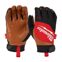 Milwaukee® 48-73-0022 Anti-Slip Performance Glove, Mechanic, Leather, Black/Brown/Red