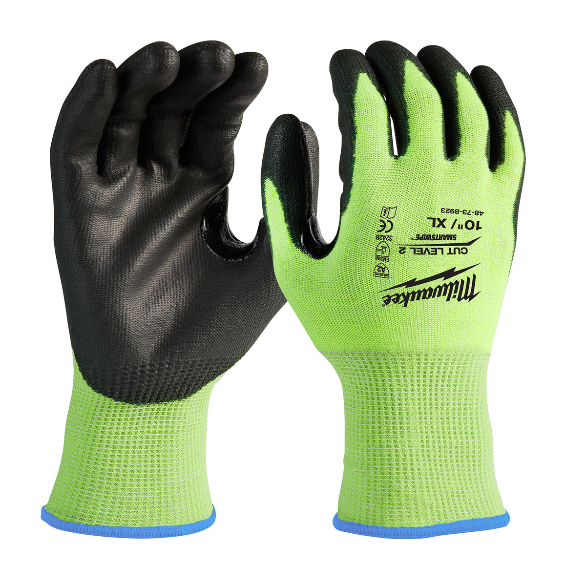 High Visibility Cut-Resistant Gloves - XL - Nitrile Coating