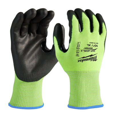 High Visibility Cut-Resistant Gloves - XL - Nitrile Coating