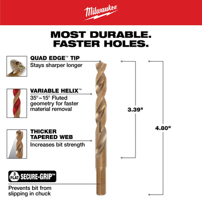 Jobber Length Twist Drill Bit - 13/32" Drill - Fraction