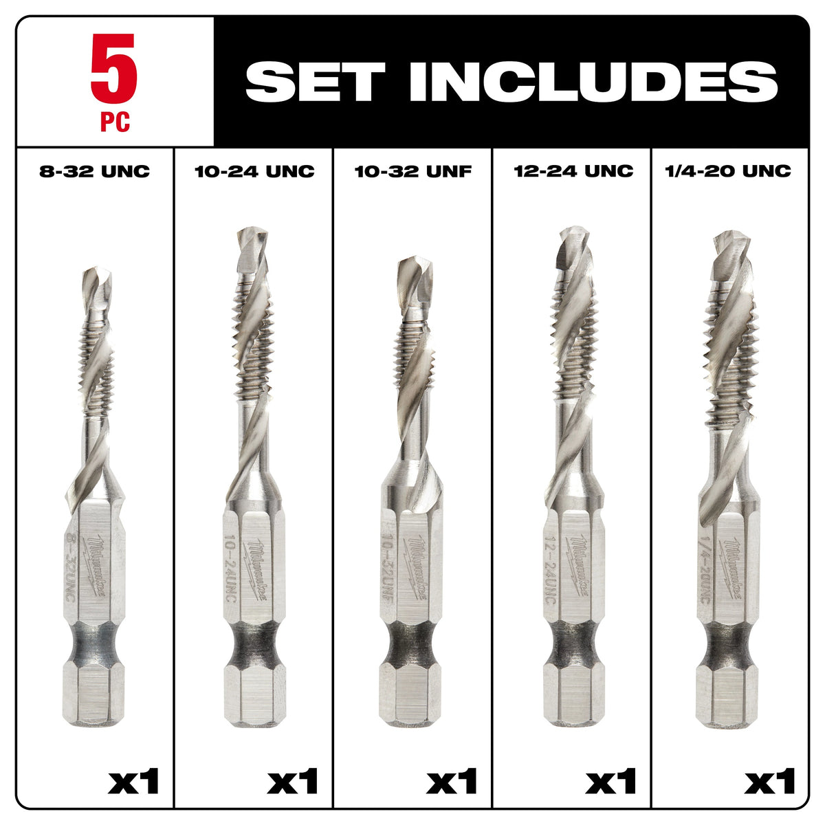 5-Piece Impact Drill Tap Set - 48-89-4874