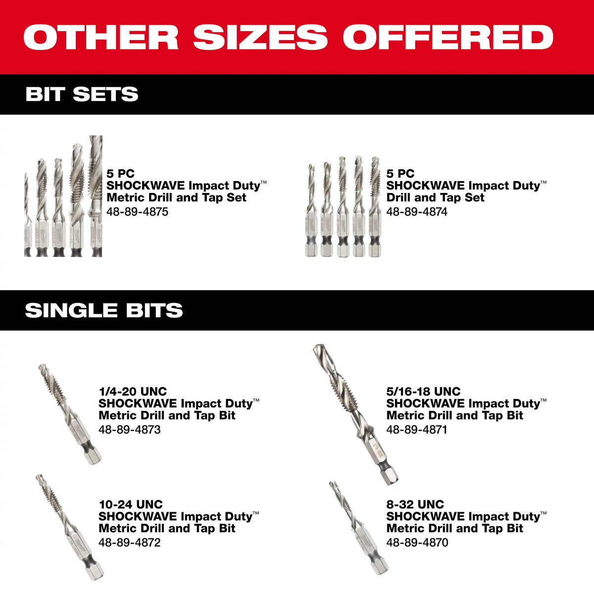 5-Piece Impact Drill Tap Set - 48-89-4874