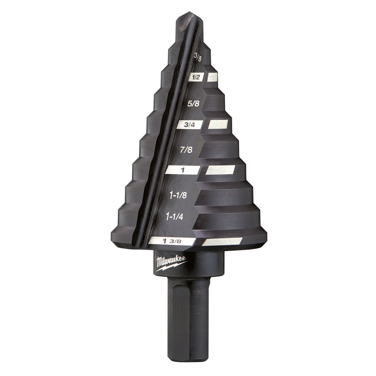 Step Drill Bit - 1/4" Dia Min Hole - 1-3/8" Dia Max Hole