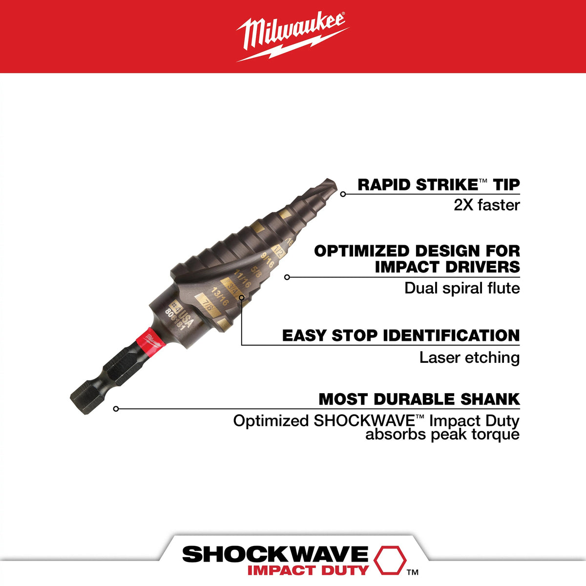 Electrical Step Drill Bit Set - 3 Pieces