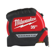 Milwaukee® 48-22-0135 Compact Magnetic Measuring Tape, 35 ft L x 1-1/16 in W Blade, Steel Blade, 1/16 in Graduation