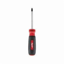 Milwaukee® 48-22-2011 Screwdriver, #1 Phillips® Point, Steel Shank, Rubber Handle, Black/Polished Chrome