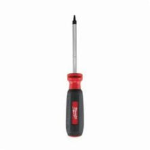 Milwaukee® 48-22-2051 Screwdriver, #1 Square Point, Steel Shank, 8 in OAL, Rubber Handle, Polished Chrome