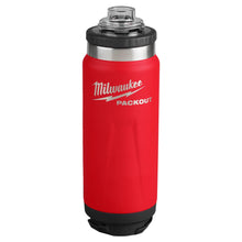 Milwaukee® 48-22-8396R Insulated Bottle with Chug Lid, 24 oz Capacity, Red, Metal, 11.97 in H