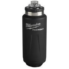 Milwaukee® 48-22-8397B Insulated Bottle with Chug Lid, 36 oz Capacity, Black, Metal, 12.48 in H