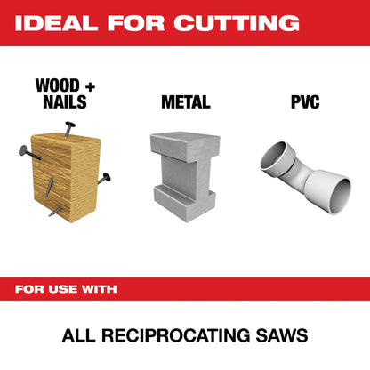 Straight Back Thin Kerf Reciprocating Saw Blade - 4"