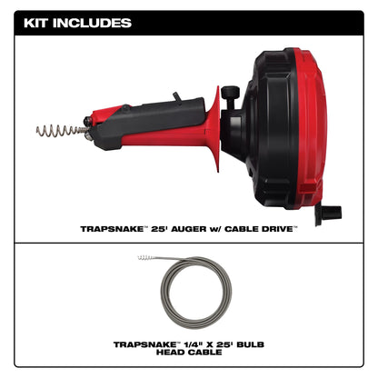Auger With CABLE DRIVE, Black/Red