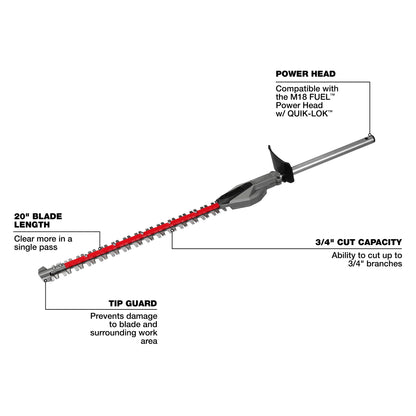 Fuel Quik-Lok Hedge Trimmer Attachment - 49-16-2796