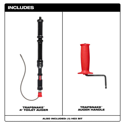 TRAPSNAKE Urinal Auger, Black/Red