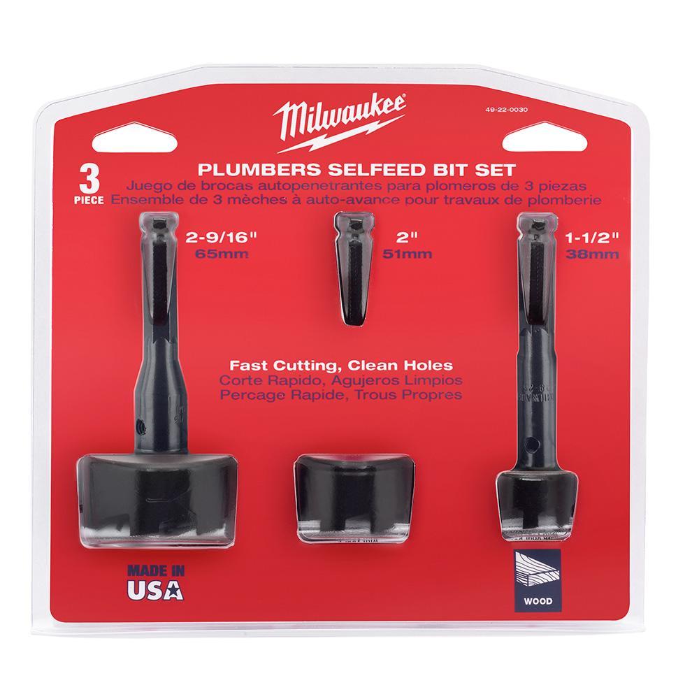 Self-Feed Bit Kit - 1-3/8" Min Drill Bit - 3 Pieces