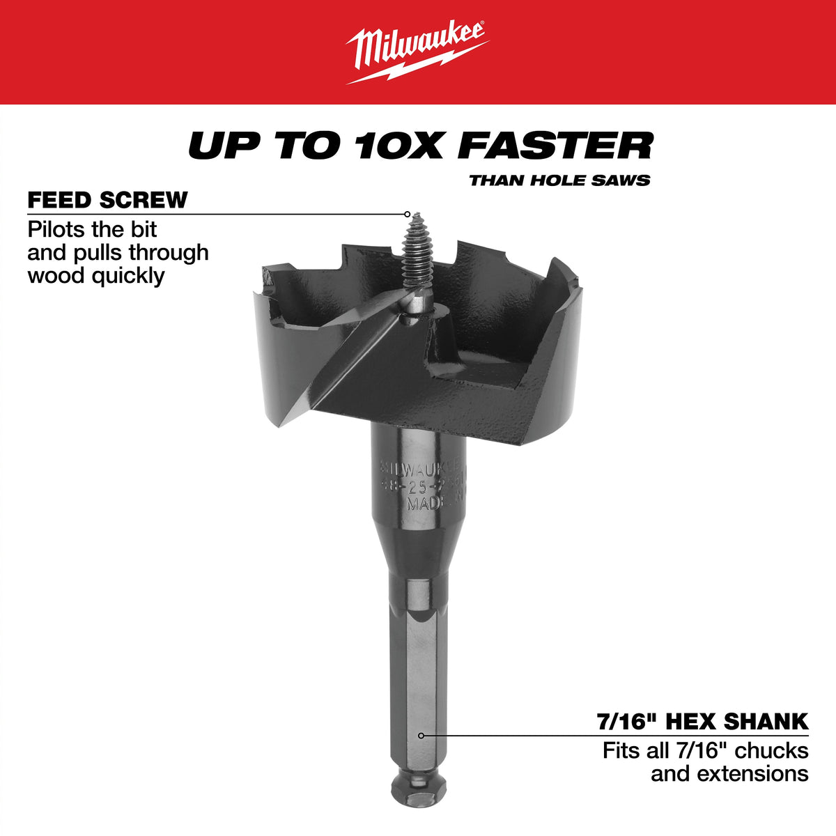Self-Feed Bit Kit - 1-3/8" Min Drill Bit - 3 Pieces