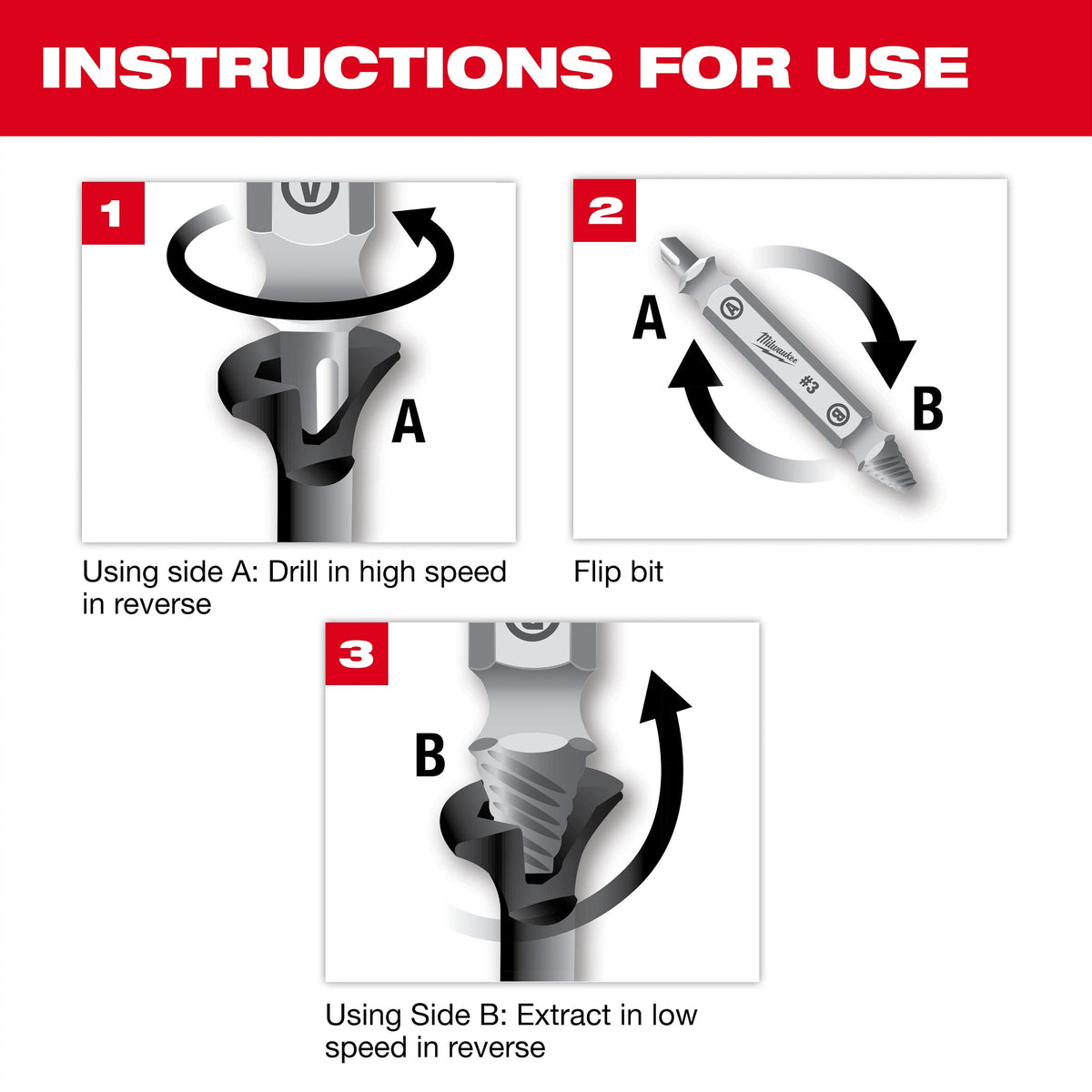 Screw Extractor Set - 4 Pieces