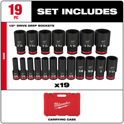 Deep Socket Set - 19 Pieces - ASME Specified