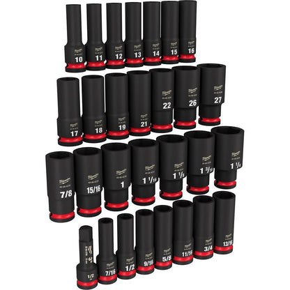 Deep Socket Set - 1/2" Drive - Forged Steel