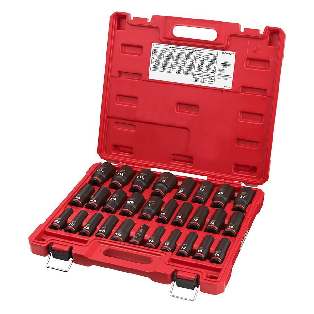 Deep Socket Set - 1/2" Drive - Forged Steel