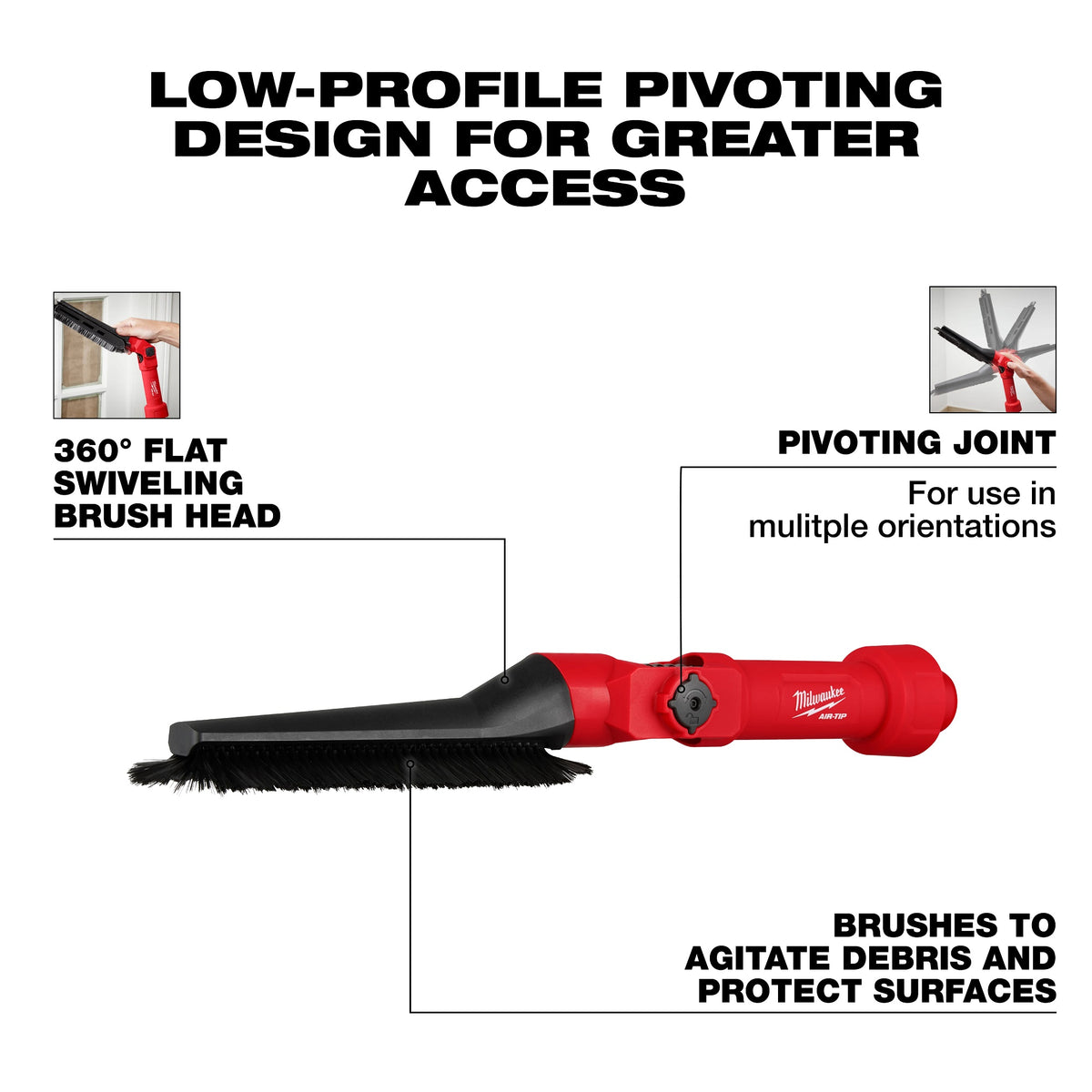 Low Profile Pivot Universal Utility Brush Tool - 49-90-2027