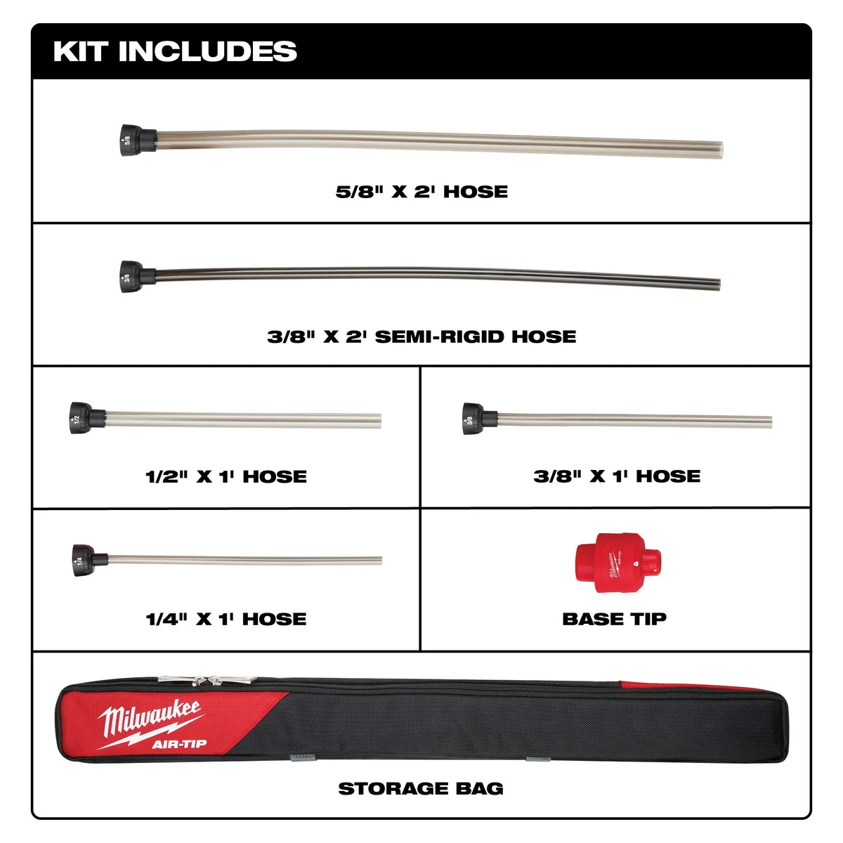 Long Reach Flexible Micro Hose Set - 6 Pieces - PVC