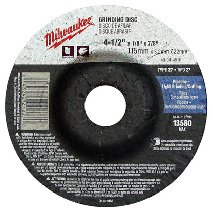 Type 27 Reinforced Grinding Disc - 7/8" Center Hole